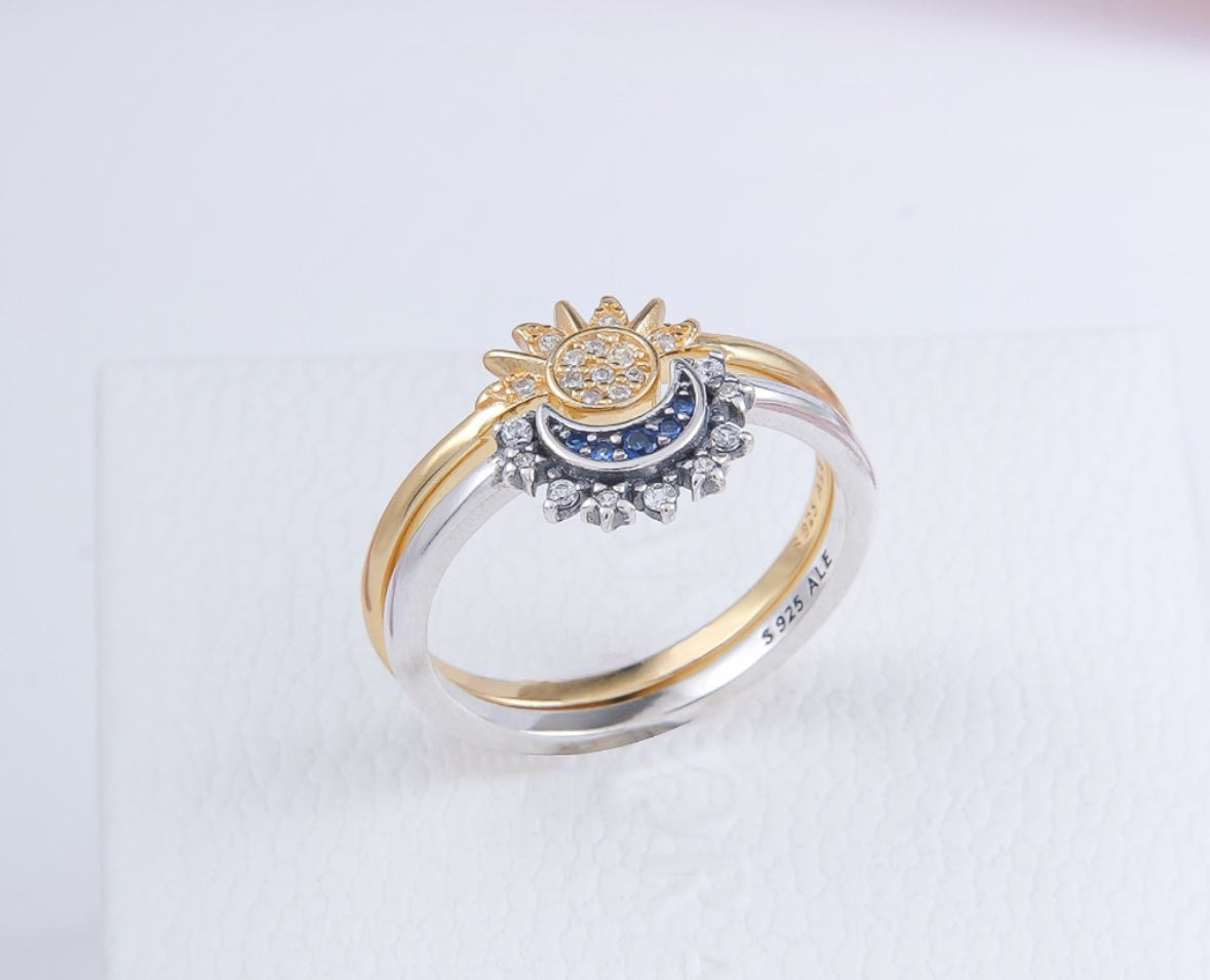Pandora Sun & Moon Ring Set