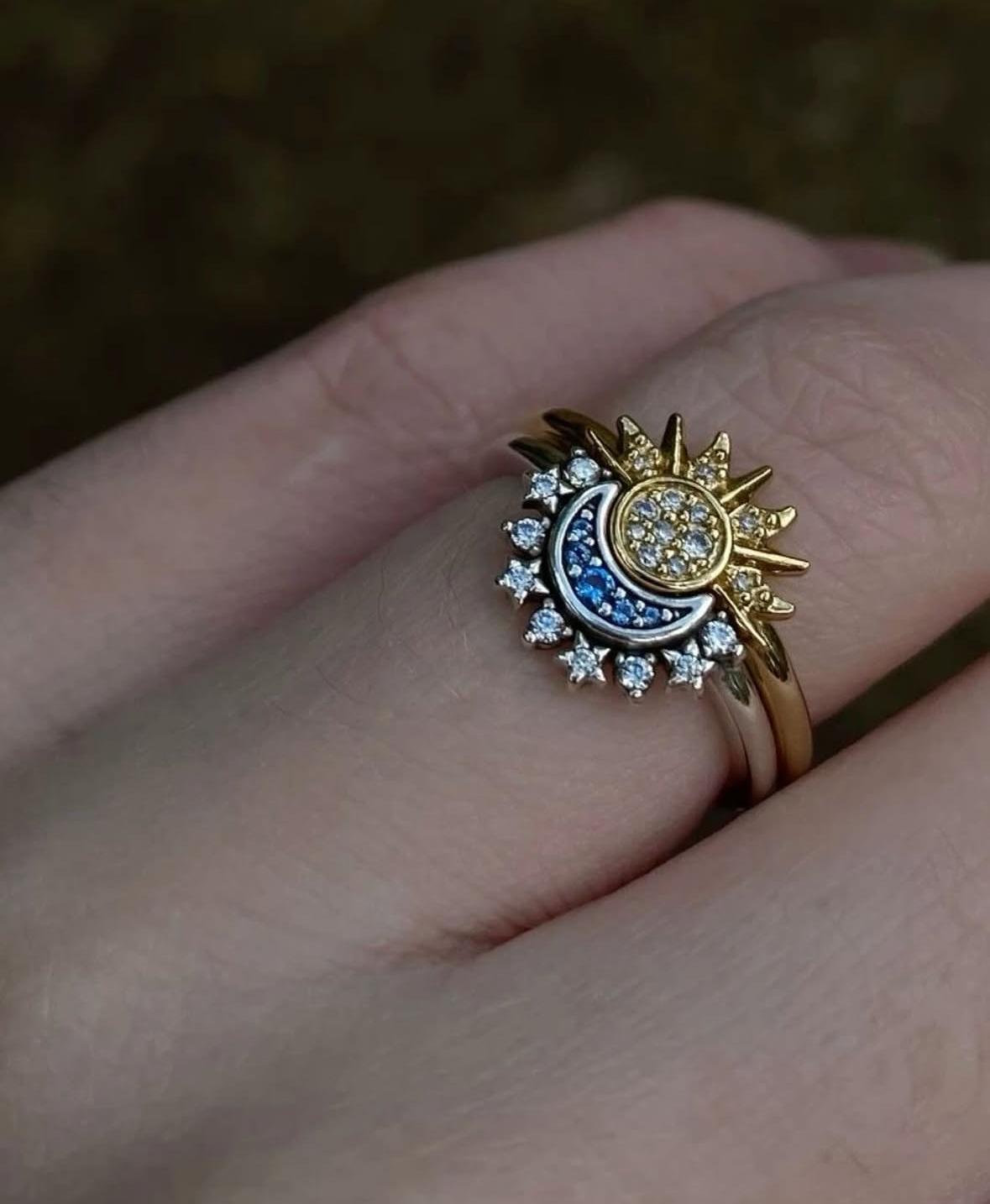 Pandora Sun & Moon Ring Set
