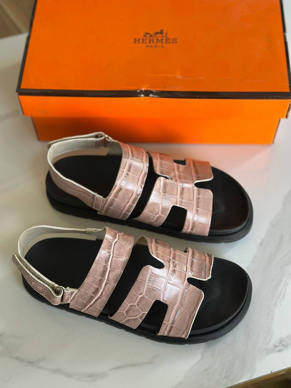 Hermès Croco Sandals