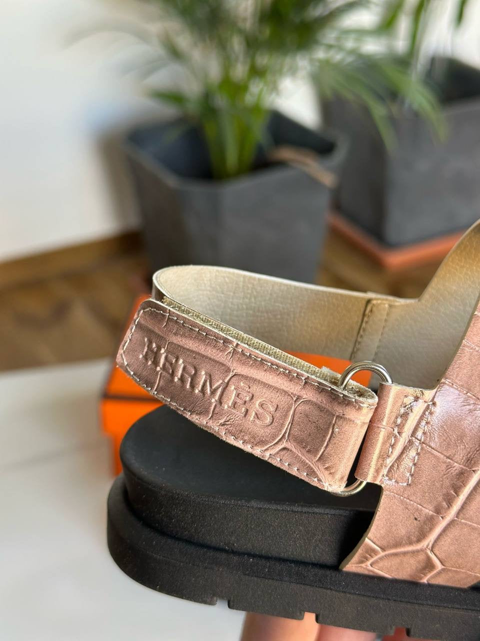 Hermès Croco Sandals