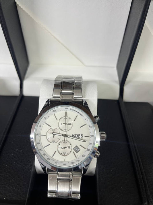 Hugo Boss Chronograph Watch – Silver Edition